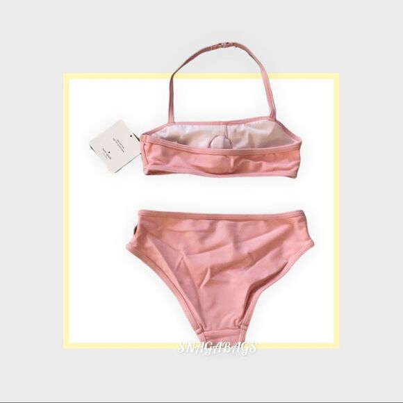 KATE SPADE NWT TODDLERS 4Y ROSETTE TWO PIECE SWIM SUIT DELPHINIUM PINK - Picture 4 of 7